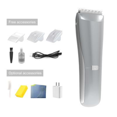 China Highest Standard Low Noise Portable Children Safety Soothe Rechargeable Electric Hair Trimmer Portable Clipper for sale