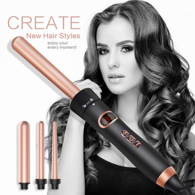 China Adjustable Heat Settings Adjustable Heat Settings Curling Iron Wand Set 5 in 1 Interchangeable Ceramic Instant Hair Curling Wand Hair Curler Barrels Heat Curler Set For All Hair hairstyle for sale