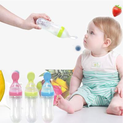 China BPA Free Squeeze Free Squeeze Spoon Baby Training Feeder Feeding Supplement 90ML Newborn Infant Baby Feeding Bottle Safe for sale