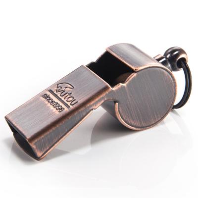 China Brass Brass Metal Football Basketball Fans Rally Whistle With Key Chain Band for sale