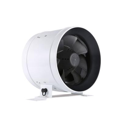 China Hotels Color Coated Metal Smart EC Motor Inline Centrifugal Blower Mixed Flow Speed Control Duct Fan for sale