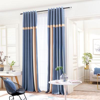 China Blackout Fashion Designs Grommet Solid 100% Polyester Fabric Hotel Blackout Resistant Soundproof Curtains for sale