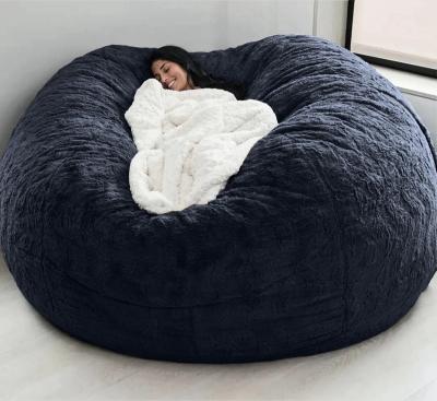 China Gray Round Extra Large 6FT 7FT (Size) Adjustable Fur Memory Foam Filler Bean Bag Cover Only Furniture Bedroom Bean Bag Cover Only Furniture Without Foam Filler for sale