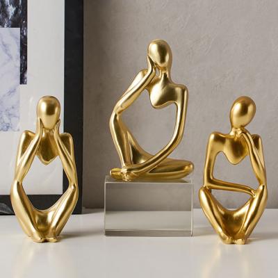 China Home luxury wrought iron decoration pieces in bedroom table sculpture ornaments desktop minimalist decorative abstract accessories for sale