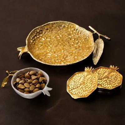 China Minimalist Hardware Wholesale Decorative Tray Trays Bathroom Gold Stone Decor Small Mermaid Tray Decor for sale