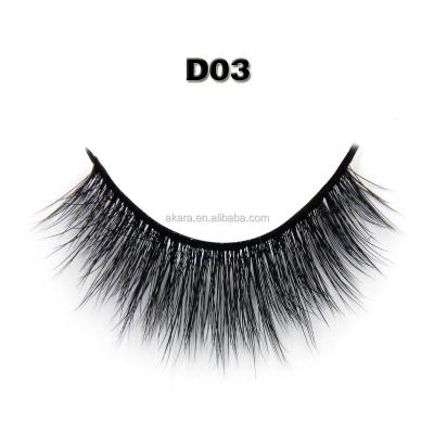 China 100% Natural Soft Mink Fur False Eyelash 3D Strip Handmade Real Mink Lashes Thick False Eyelash for sale