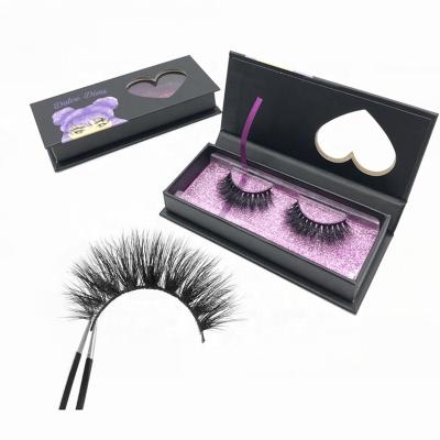 China Durable Up To 25-30 Times Natural Handmade Eyelashes 100% 3D Real Mink Fur Lashes Custom Mink Packaging Box for sale