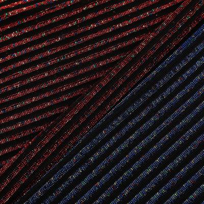 China Wholesale Custom Made Medium Weight Striped Glitter Sportswear Fabric Polyester Knitting Nylon Anti-Static for sale