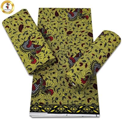 China New Design Anti-Static 6 Yards Ankara Wax Cotton Material 100% African Print Fabric for sale