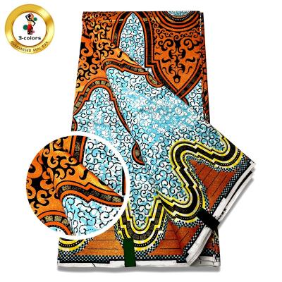 China Antistatic 100% Cotton Ankara Prints African Fabrics Fabrics Super Gold Tall Wax for sale