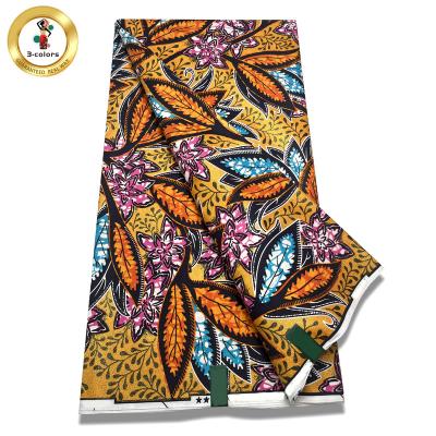 China New Style Antistatic Polyester Tall African Pagnes Wax Prints Fabric Super Gold Wax for sale