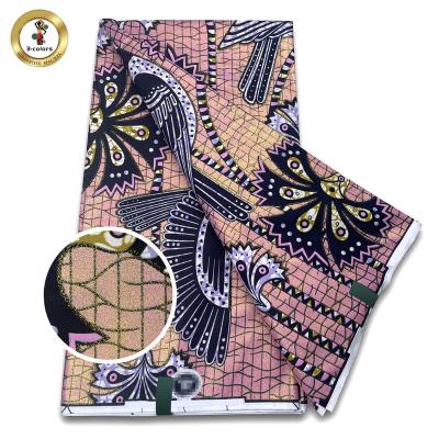 China 2022Ankara Gold Real Ghana Wax Block Quarts Anti-Static Fabrics Cotton African Real Wax Prints Fabrics Designs for sale