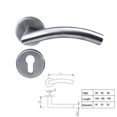 China Premier Modern Quality Stainless Steel Tube Removable Lever Handle For Interior Door for sale