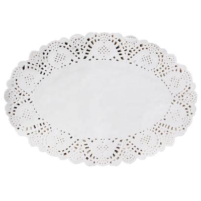 China Hot Selling Hotel Room Home Restaurant Kitchen Oval Shape Lace Paper Doilies Cake Decoration Liner for Wedding Birthday Parties for sale