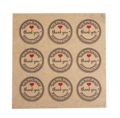 China SEDEX/FSC Small Business Waterproof Floral Round Adhesive 1.5 Inch Thank You Pakcing Sticker for sale