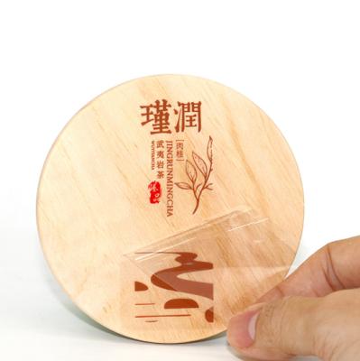 China FSC anti-counterfeiting Sedex certificated custom waterproof personalized round water transfer stickers for wood for sale