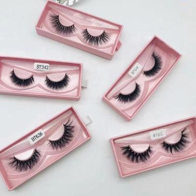 China Long 5d full real natural faux mink eyelashes box 3d mink lashes bundles strip 30mm 25mm wholesale custom seller for sale