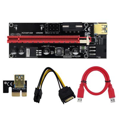 China ver009s pci-e x16 riser card pci-e riser card pcie 1x to usb 3.0 pcie graphics card riser for eth 7 pc parts 12.9*4.4 *1.2 for sale