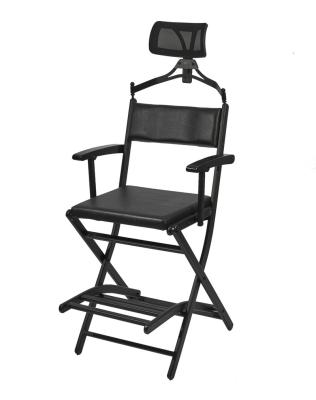 China New Fashion Design Makeup Chair Aluminum Professional Director Chair Foldable Cosmetic Chair with Headrest for sale