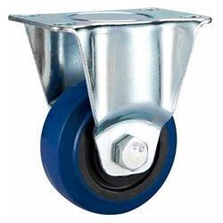 China 04-Medium duty caster Rigid blue elastic rubber casters for sale