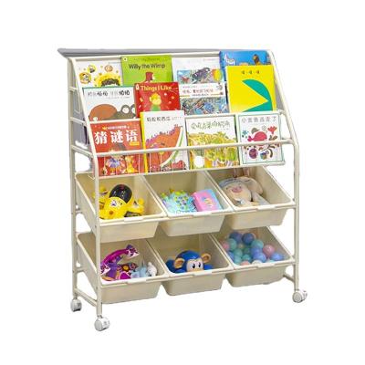 China 2022 Wholesale Adjustable Children's Picture Book Rack Bookshelf Display Rack Iron (Size) From Amazon for sale