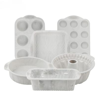 China Viable Hot Selling Silicone Wholesale Bakeware Supplies Six Piece Suit Stick Non Porous Silicone Cake Bakeware Molds for sale