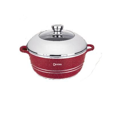 China DESSINI 40CM Viable Color Soup Curry Rice Aluminum Die Casting Oversize Cauldron Stew Pot Nonstick Aluminum Pot for sale