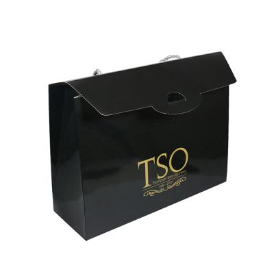 China Recyclable Luxury Box Shaped Paper Bag With Custom Printed Glossy Laminated Use Of Eco Art Paper Bag Carry Shopping for sale