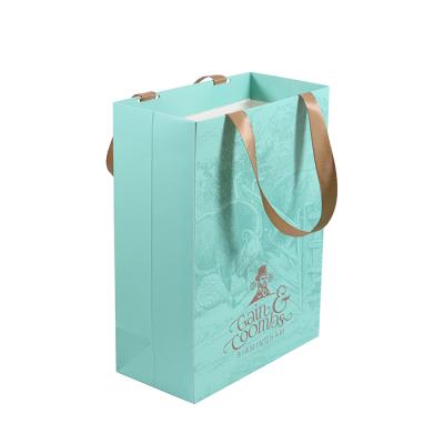 China Recyclable Custom Matte Laminated Art Paper Sack Recyclable Gift Clothes Paper Bag Promotional Tote Bags for sale