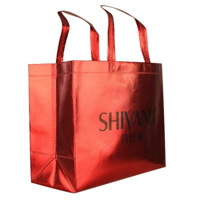 China Promotion Reusable Tote Shopping Bag of Laser Eco-Friendly Luxury Red Nonwoven Bags for sale