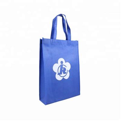 China Eco Friendly Customized Logo Recycled Foldable Sewing Blue pp Nonwoven Shopping Bag for sale