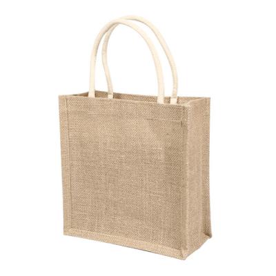 China Eco Friendly Wholesale Reusable Beach Sack Jute Burlap Shopping Bags With Custom Logo for sale