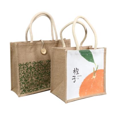 China Environmental Protection/Foldable/Reuse/Convenience Personalized Gift Handle Cotton Jute Bag Tote Bag With Printing Logo for sale