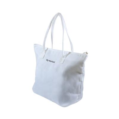 China Eco Friendly Custom White Canvas Bag School Use Beach Cotton Canvas Bag With Zipper for sale