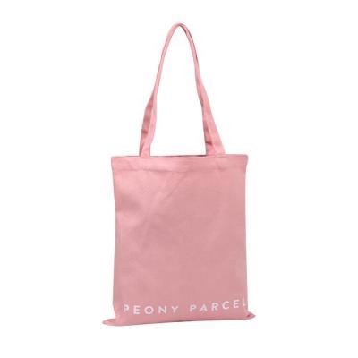 China Eco Friendly Customized Logo Pink Tote Shopping Bag Canvas Bag Cotton Bag With Logo for sale