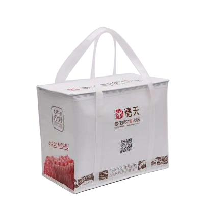 China Wholesale Price Iunch Food Cooler Bag Waterproof Non Woven Custom Printing Insulated Cooler Bag for sale