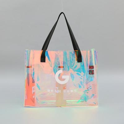 China Fashion Transparent Korean Clear PVC Handled Tote Shopping Bag No Minimum for sale