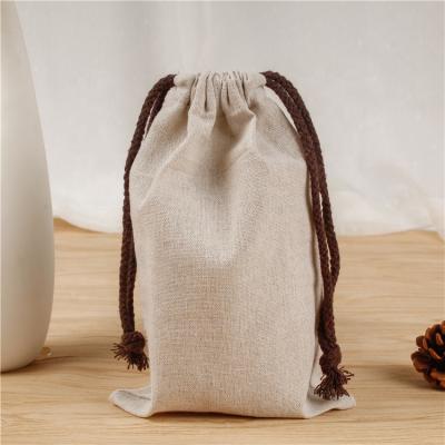 China Cotton Linen Muslin Drawstring Bag Handled Packaging for sale