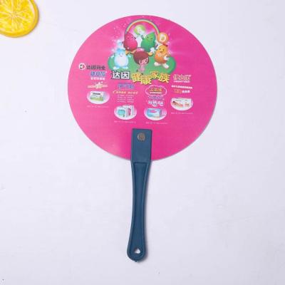 China Europe Logo Custom Printed Plastic PP Advertising Hand Fan for sale