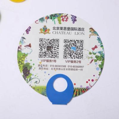 China Europe Decorative Round Plastic Advertising Hand Held Fan for sale