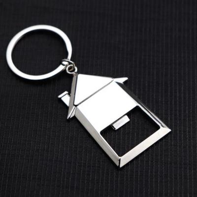 China Form Metal House Shaped Key Chain With Bottle Opener for sale