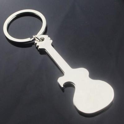 China Custom Shape Guitar Shaped Aluminum Metal Key Chain Bottle Opener for sale