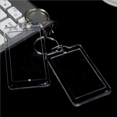 China Festival Clear Acrylic Plastic Plastic Rectangle Photo Insert Key Chain for sale