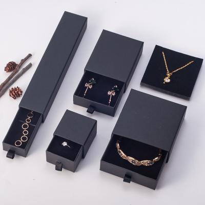 China Recyclable Customize Bracelet Earrings Pendant Necklace Box Velvet Jewelry Packaging Led Ring Box for sale