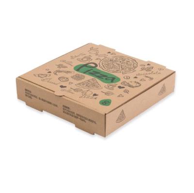 China Recyclable Custom Design Food Box Corrugated Brown Paper Pizza Box for sale