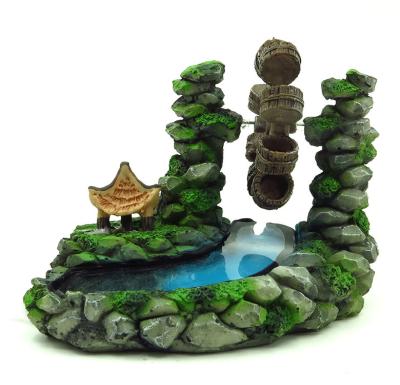 China Viable Resin Wind Wheel Aquarium Opens Stone Mountain Running Water Rock Garden Aquarium Accessories for sale