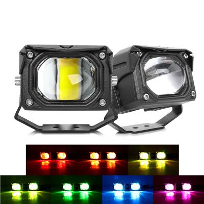 China Universal 2021 New APP Control 3Inch 30W Motorcycle Multi-Color Motorcycle Offroad Motorcycle RGB Led Vehicle Light ATV UTV Auxiliary 4x4 Offroad Lights for sale