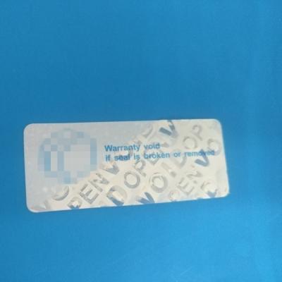 China Tamper Evident Anti-Counterfeit Partial Transfer Temper Void Security Labels for sale