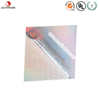 China Obvious null paper a4 hologram/tamper label sticker wallpaper or anti-counterfeit label sticker for sale