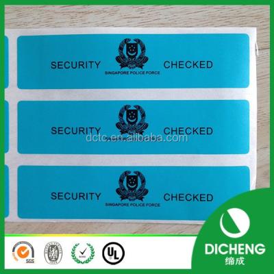 China Certificate Security Label Anti-Counterfeit Warranty Sticker A4 Paper Sample for sale